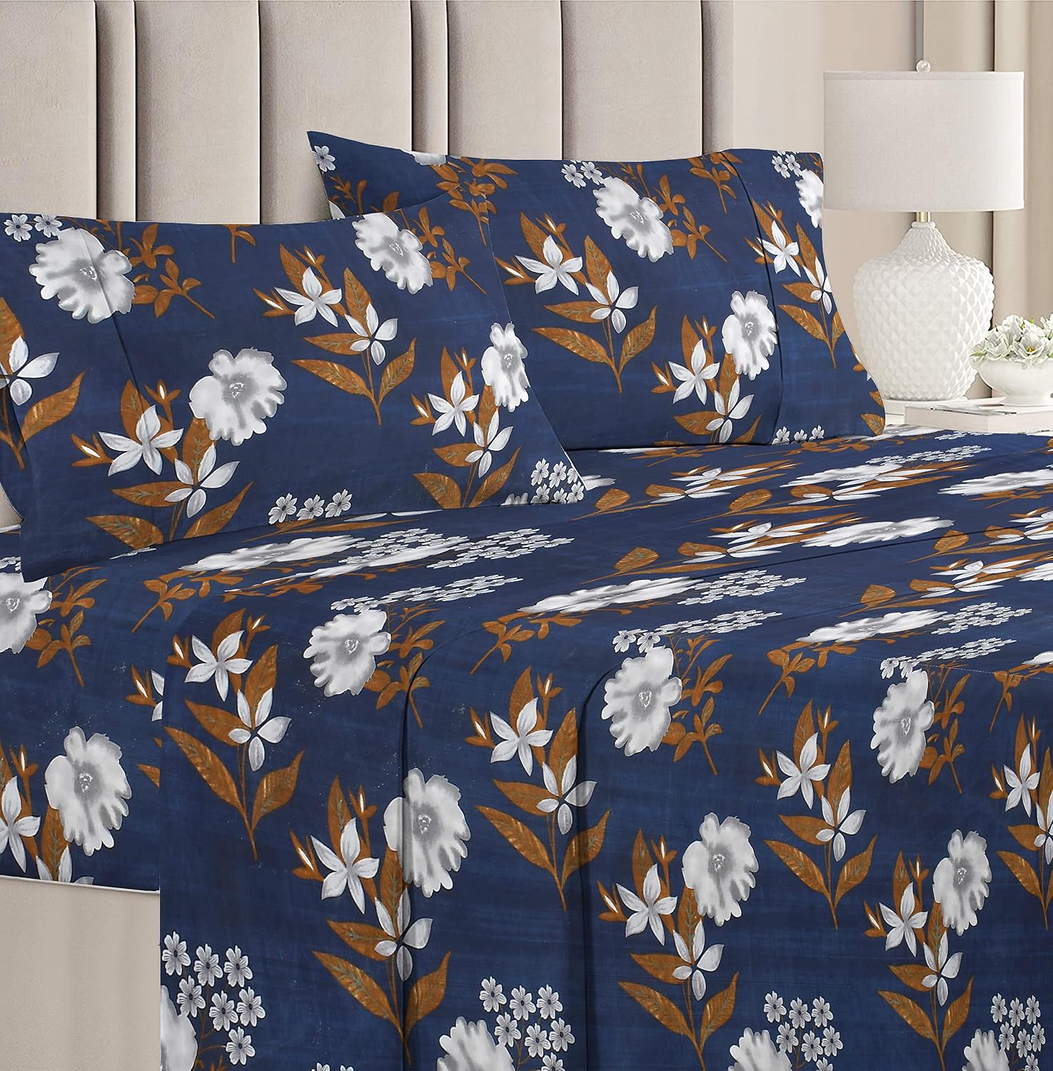 Printed Microfiber 7 Double Bedsheets Combo With 14 Pillow Covers - 90 X 90 Inches, Multicolor | 120 Thread Count Breathable & Wrinkle Free - Light Weight & Easy To Wash At Home | Pack Of 7
