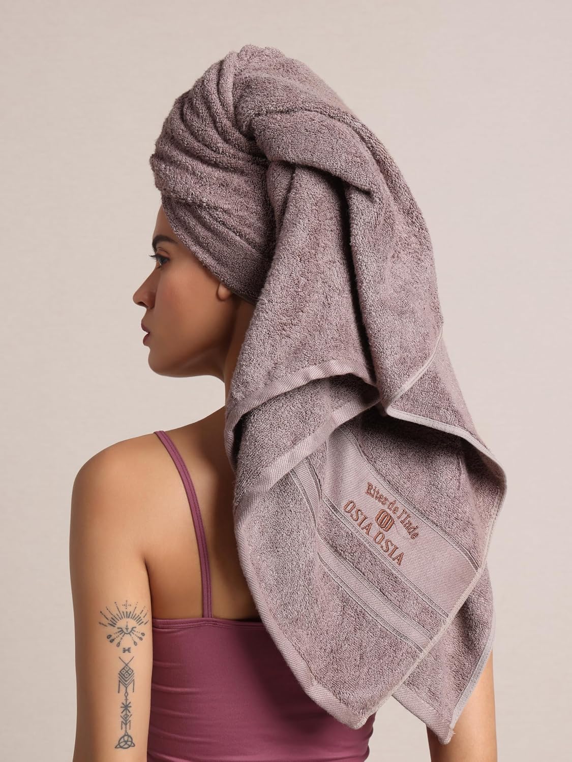 Osia Osia Bamboo Silk Bath Towels 600 Gsm | Extra Soft Plush & Quick Dry High Absorbency With Large Size Towels (Mud Brown)