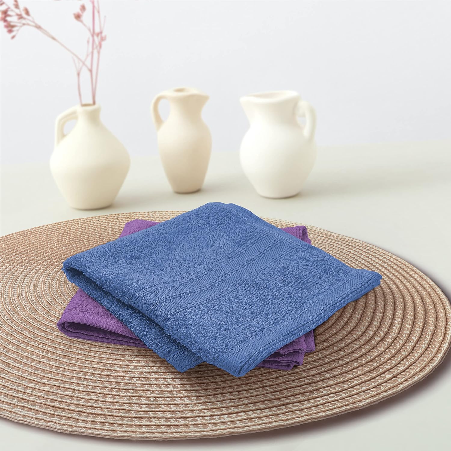 Sassoon Anatolia 2 Piece Cotton Face Towel 500 Gsm (Heaven & Purple)