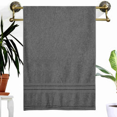 Dreamscape 100% Cotton Bath Towel 1100 Gsm - Set Of 2 (Light Grey & Dark Pink)