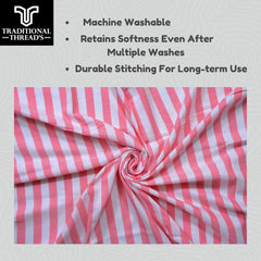 Traditional Thread'S 100% Bamboo Large Size Bath Towels 350 Gsm | Ultra Soft, Absorbent, Light Weight & Quick Dry Towel, Travel, Gym, Beach (Coral Pink)
