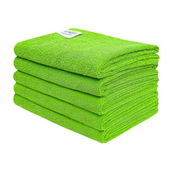 Softspun Microfiber Cloth 340gsm | Super Soft Absorbent Cleaning Towels Cleans & Polishes Everything In Your Home (Pack Of 5)- Green