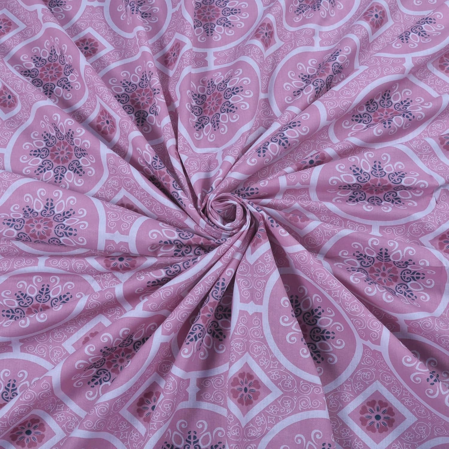 Bedsheet For King Size With 2 Pillow Cover - 108 X 108 Inches, Pink & Magenta | Suitable For All Weather Season - 4 Pcs Bedding Set