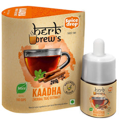 Spice Drop Kaadha Herbal Tea Extract - 180 Cups, 5ml, 0.1 Fl.Oz. | Contains Black Pepper, Clove, Cinnamon, Ginger & Tulsi - Chai Masala Drops | No Preservatives, Gluten Friendly, Keto Friendly