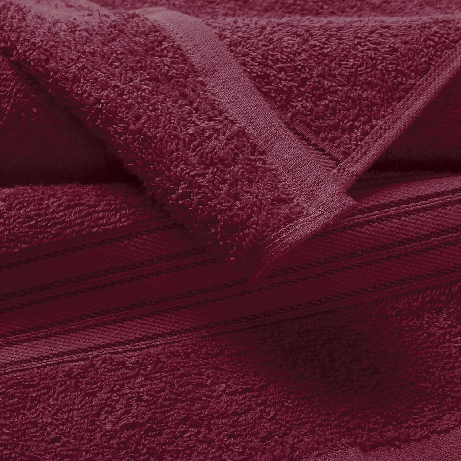 Boutiquo Ultra Soft 100% Cotton Washcloths 1800 Gsm | Contains Face Cloths Compact & Lightweight Multi Purpose Washcloths - Burgundy (12 Piece)