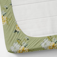 Cotton King Size Double Bedsheet For With 2 Pillow Covers - 72 X 78 X 8 Inches, Light Green | 300 Thread Count Breathable & Durable - Luxurious & Comfortable Bedsheet