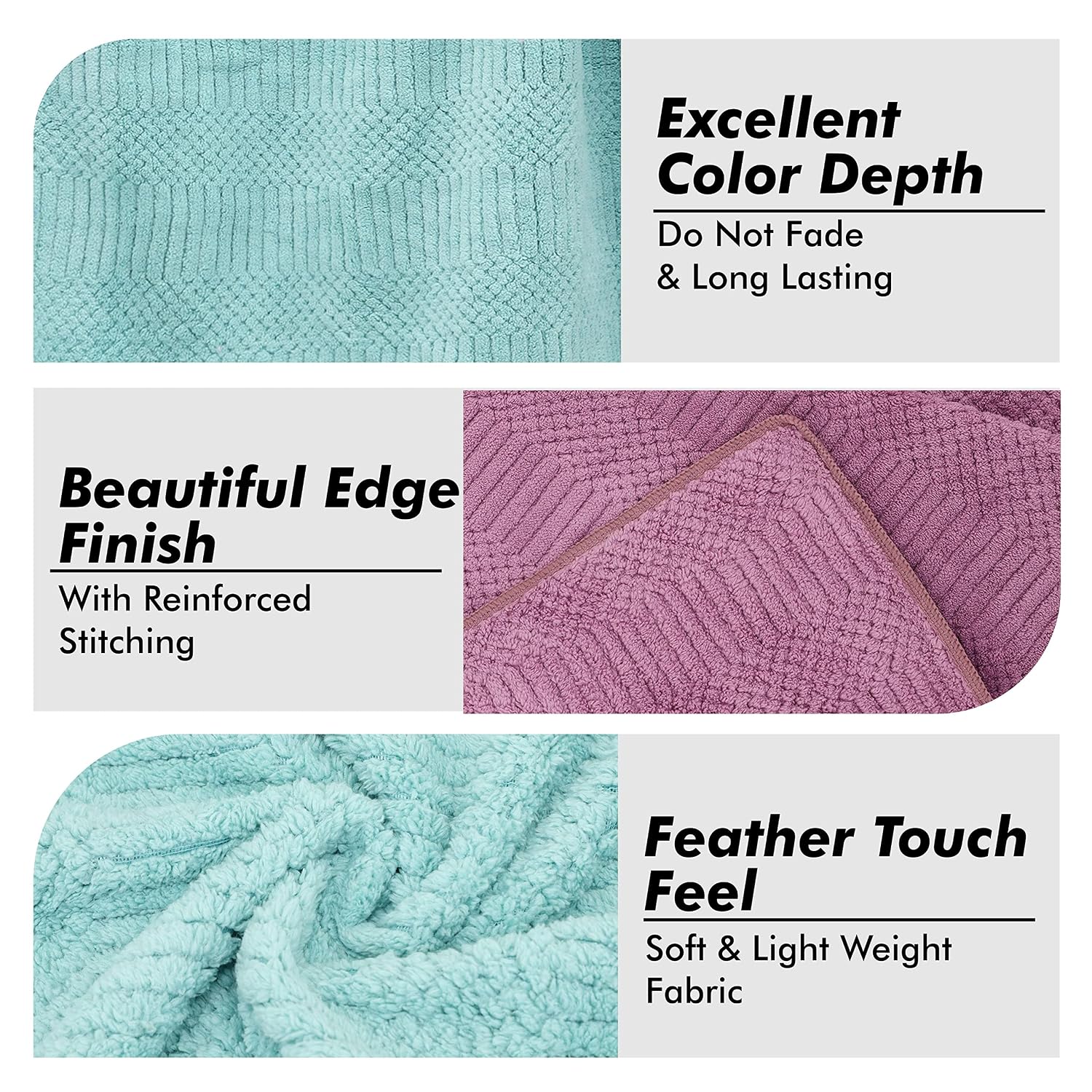 Urbanleaf Microfiber Large Bath Towel 300 Gsm | Quick Dry Super Absorbent Bath Towel For Men & Women | Pack Of 2 (Light Green & Purple)