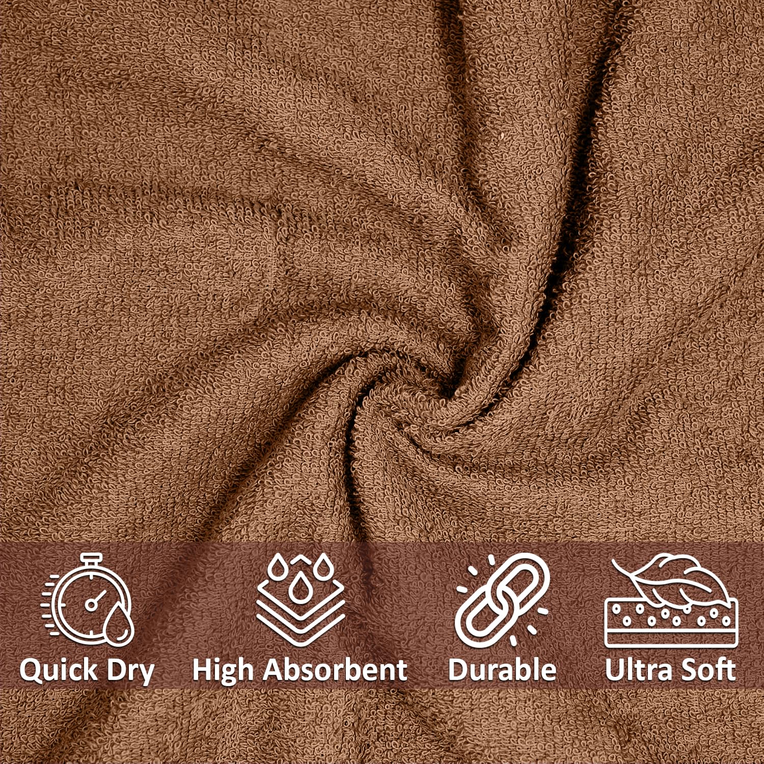 Swaursaha Premium Cotton Bath Towel 600 Gsm | Ultra Soft, Quick Dry, Super Absorbent Towel For Home, Spa, Gym & Travel (Brown)