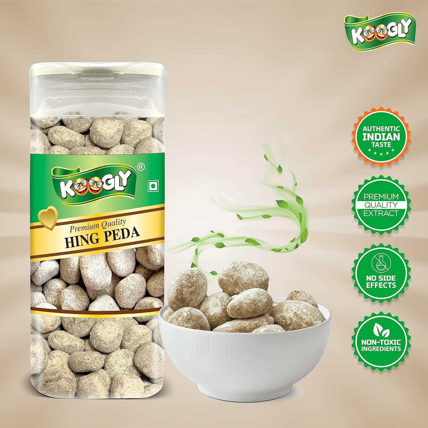 Koogly Hing Peda 500gm, (250gm *2) | Healthy Digestive Mouth Freshener | Jar Pack