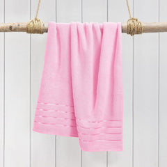 Spread Spain Roman 100% Cotton Bath Towel 600gsm | Super Absorption Quick Dry Large & Small Towel Set - Pink (Set Of 4)