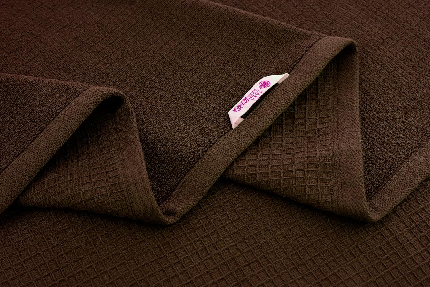 Casa Copenhagen Egyptian Cotton Waffle 1 Pcs Large Bath Towel 500 Gsm (Brown)