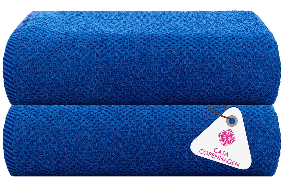 Casa Copenhagen Egyptian Cotton Zero Twist Hand Towel 400 Gsm (Electric Blue) -2 Pcs