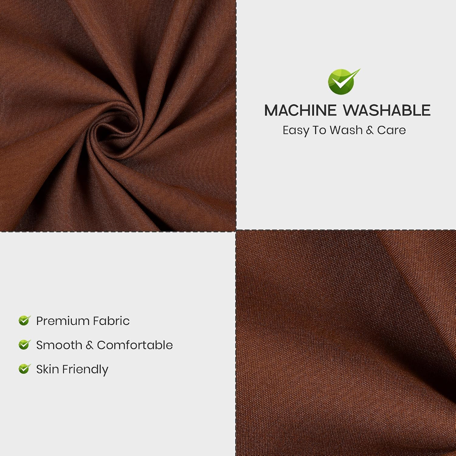 Solid Plain Single Size Bedsheet Set With 1 Pillow Covers | Size - 60 X 90 Inches, Copper | Ideal For All Seasons Due To Its Breathable Nature