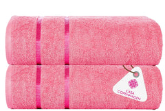 Casa Copenhagen Egyptian Cotton Exotic Hand Towel 400 Gsm (Flamingo Pink)- 2 Pcs