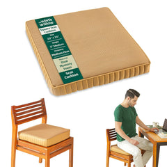 Chair Cushion Pad, High-Resilience & Memory Foam Pillow, Brown, XL King Size - 20 L X 20 W X 3 H inch | Seat Cushion For Chair, Hip Support & Back Pain Relief | Sitting Pillow - Set Of 1