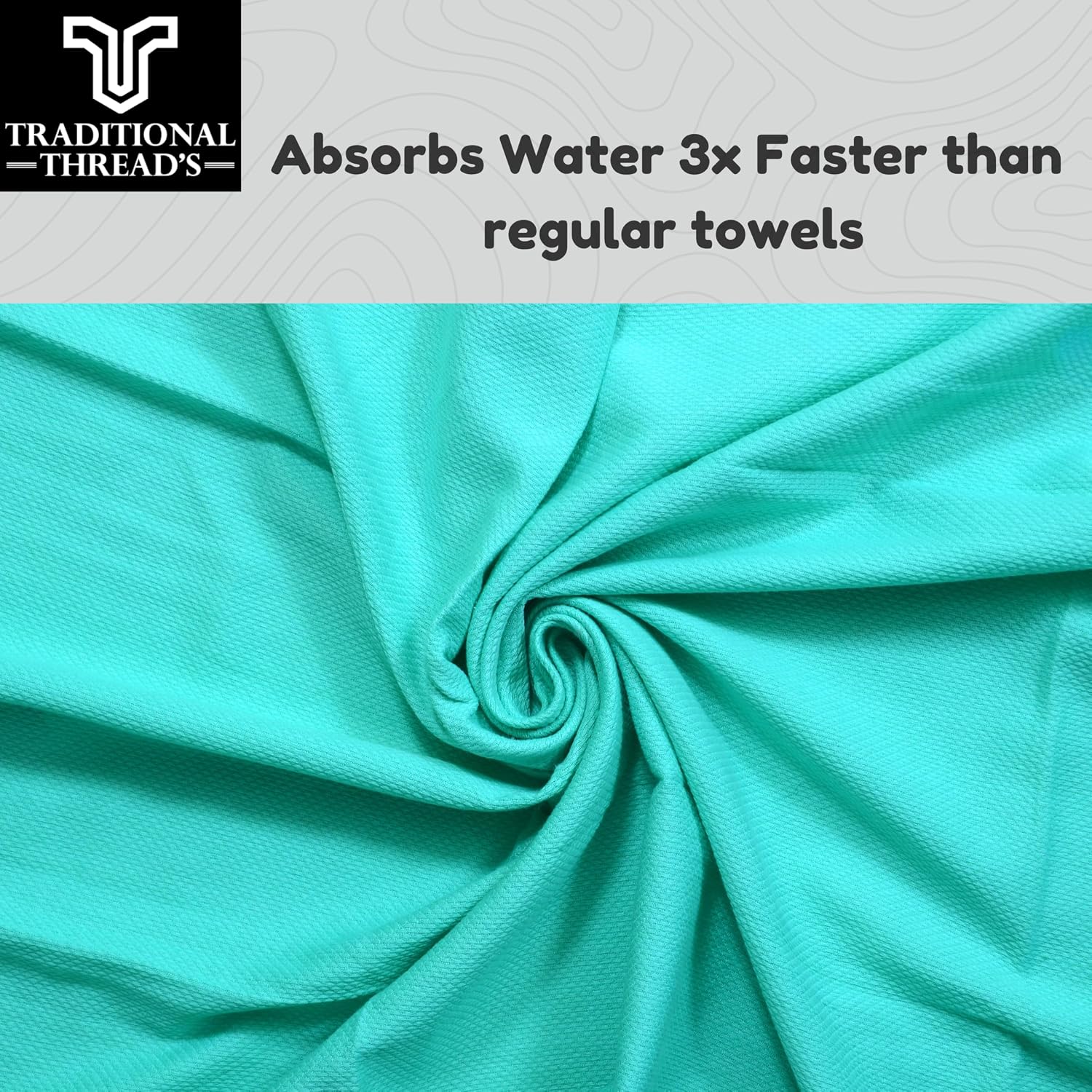 Traditional Thread'S 100% Cotton Large Size Bath Towel | Ultra Soft, Absorbent, Light Weight & Quick Dry Towel (Set Of 2) | Brown, Aqua Green