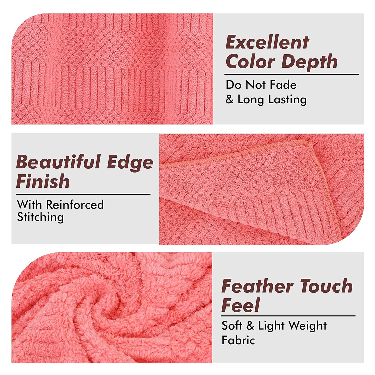 Urbanleaf Microfiber Large Bath Towel 330 Gsm | Quick Dry Super Absorbent Bath Towel For Men & Women (Pink)