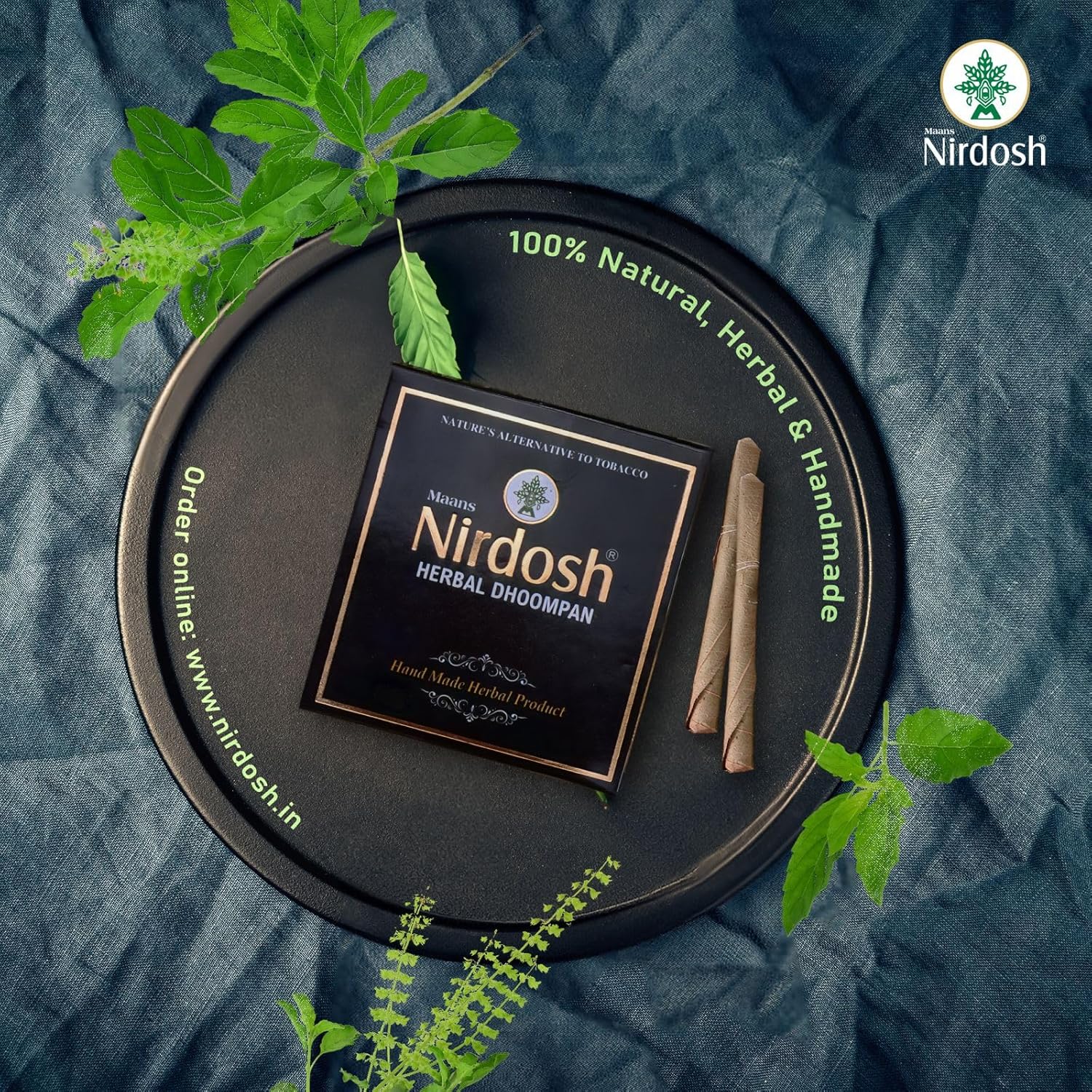 Herbal Dhoompan Sticks (Without Filter) - Pack Of 6X 20 Beedi | Handmade Herbal Product - Clove Mint Flavored Beedi