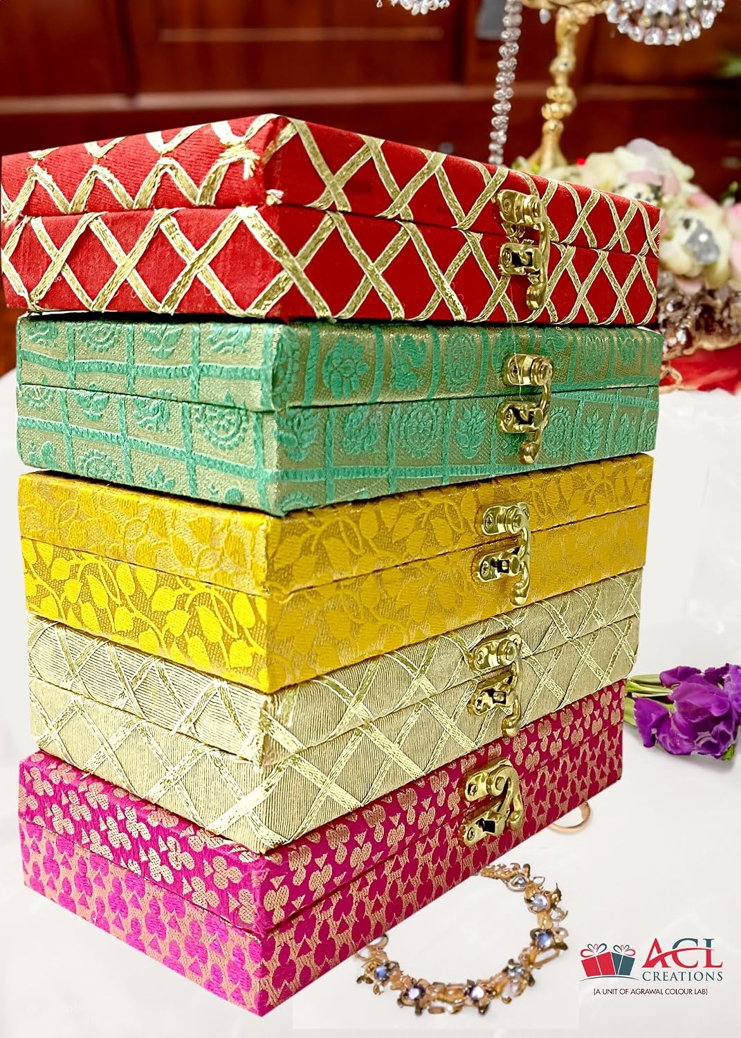Engineered Wood Decorative Cash Box, Shagun Box, Gift Box, Jewellery Box, Money Box Envelop Wedding Gift, Pack Of 1 Assorted Colour