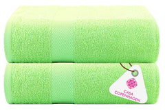 Casa Copenhagen Egyptian Cotton Exotic Hand Towel 400 Gsm (Lime Green)- 2 Pcs