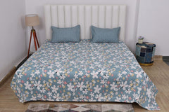 Elastic Fitted Bedsheets For King Size Bed With 2 Pillow Covers - 100 X 108 Inches, Grey | Ideal For Hotel, House, Guest House