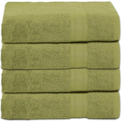 Ambra Linens 500 Gsm Highly Absorbent Towel 100% Cotton, Soft And Plush, All Seasons Use, Large, Everyday Use, Durable (4 Pcs Summer Green)