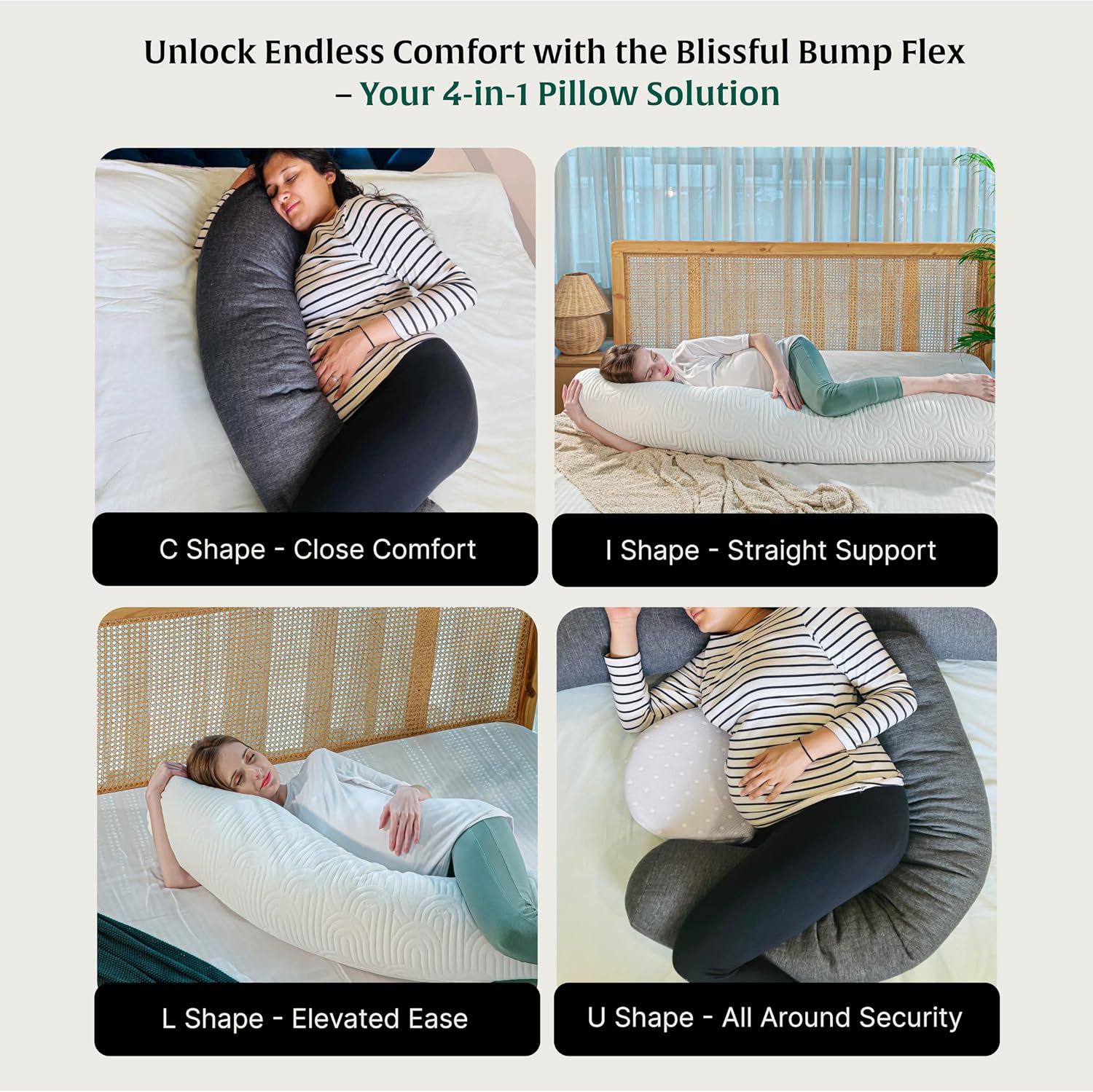 Pregnancy Pillow For Pregnant Women, Maternity Pillow For Pregnancy Sleeping, White | Gift For Pregnant Women - Long Pillow | Side Body Pillow - Shredded Memory Foam & Micro Fiber Pillow