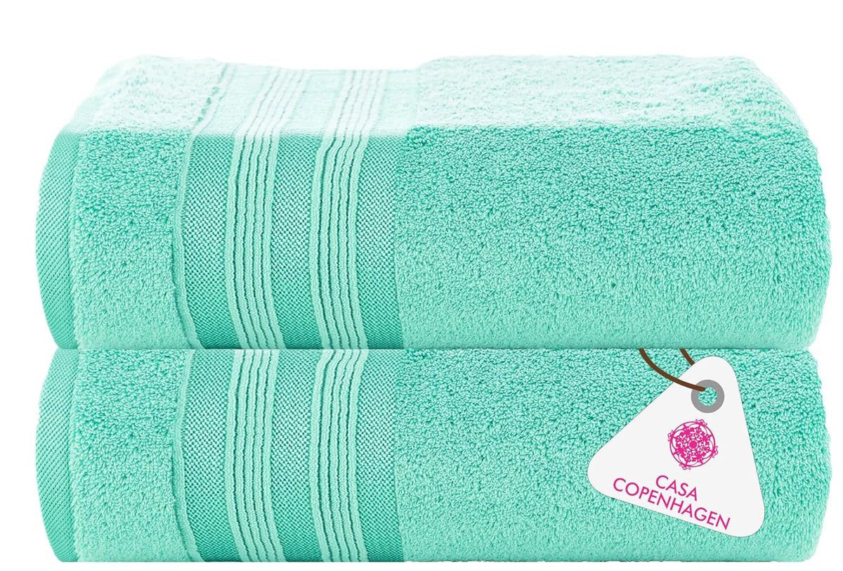 Casa Copenhagen Egyptian Cotton Exotic Hand Towel 400 Gsm (Zt Aque Blue)- 2 Pcs