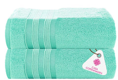 Casa Copenhagen Egyptian Cotton Exotic Hand Towel 400 Gsm (Zt Aque Blue)- 2 Pcs