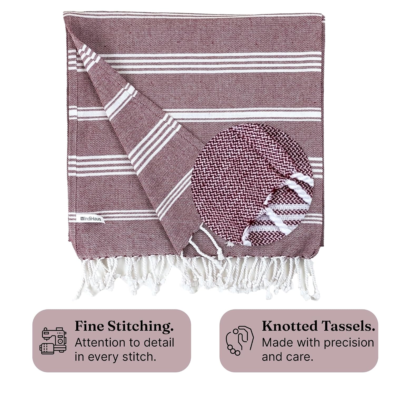 Indihaus Premium Extra Large Cotton Towel 330 Gsm | Soft, Absorbent & Comfortable Quick Dry Bath Towels Large Size (6Ft X 3Ft) (Earthy Crimson)