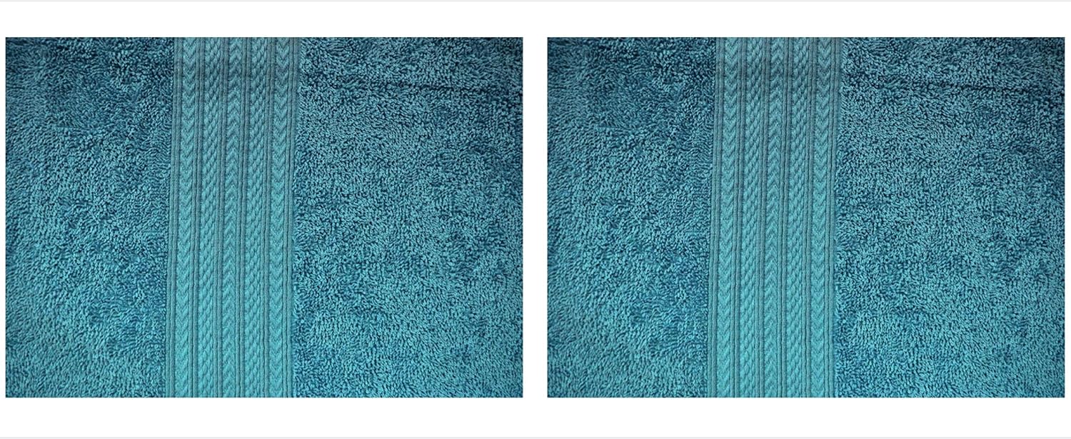 Bombay Dyeing Cotton Large Size Bath Towel 1000 Gsm (Blue) - 2 Pcs