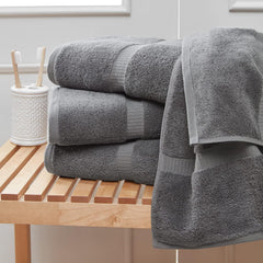 Towel Bazaar Hotel Quality Turkish Cotton Bath Towels 2 Kg (Gray) - 4 Piece