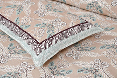 Jaipuri Bedsheet King Size With 2 Pillow Covers - 90 X 108 Inches, Parchment | Luxurious Comfort & Breathability | Super Soft Breathable & Wrinkle Free