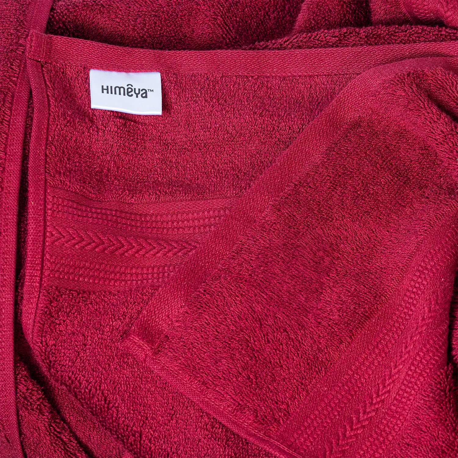 Himeya 100% Cotton Large Size Bath Towels 500 Gsm | Soft & Absorbent - Wine Red