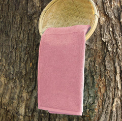 Heelium Bamboo Hand Towel 600 Gsm | Ultra Absorbent & Anti-Bacterial | 3x Softer Than Cotton Towels | Pack Of 2 - (Peach & Grey)