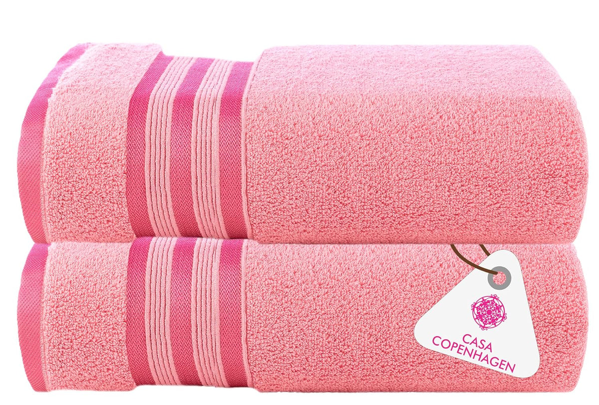 Casa Copenhagen Egyptian Cotton Exotic Hand Towel 400 Gsm (Zt Pink)- 2 Pcs