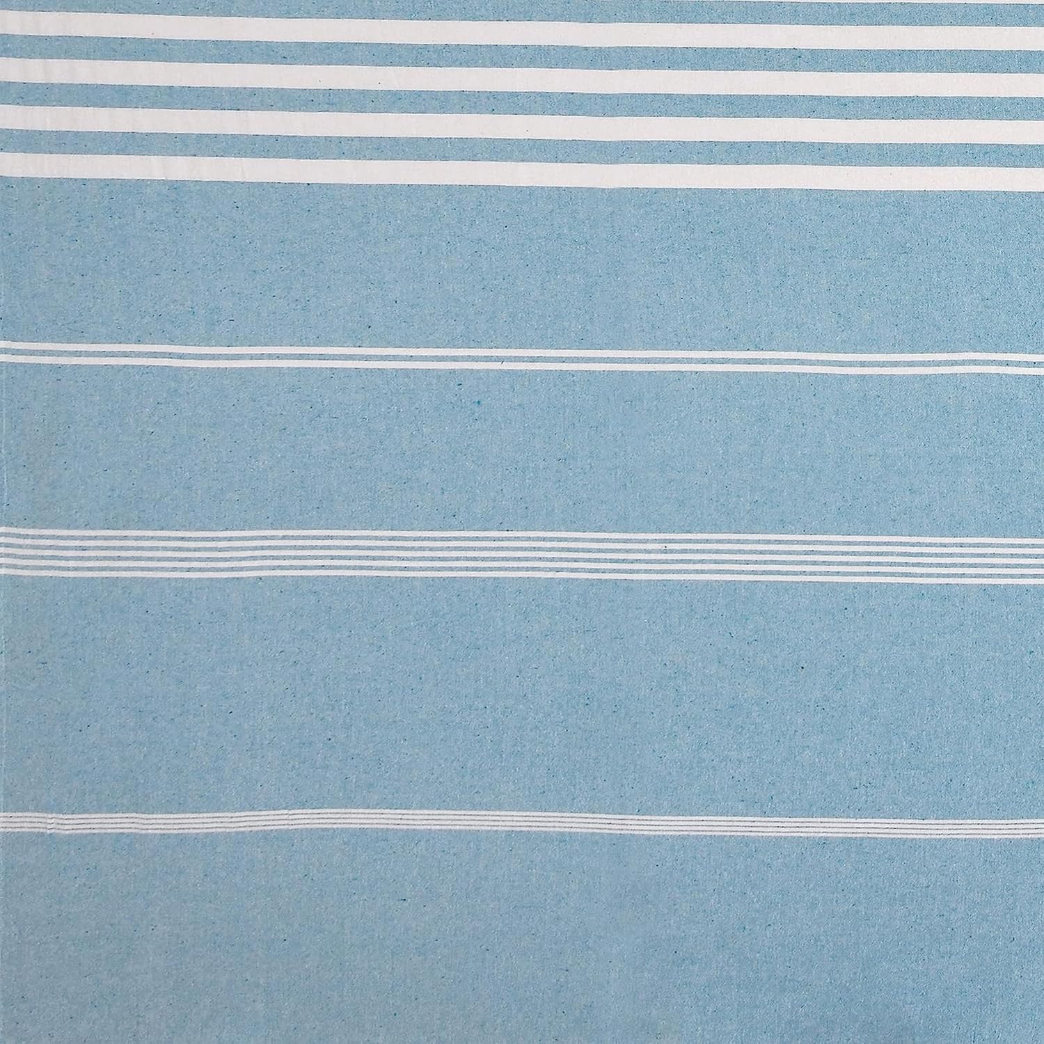 210 TC Double Bedsheet With Two Pillow Cover - Queen Size 90 X 100 Inches, White & Sky Blue | Handloom Cotton Bedsheets For Double Bed | All Season Comfort
