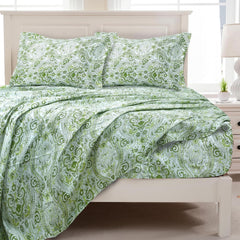 100% Cotton 1 Double Bedsheet With 2 Pillow Covers - 90 X 90 Inches, Fern Green | Soft & Breathable Cotton Bedsheet - Long Lasting & Soft 144 Thread Count Bedsheet