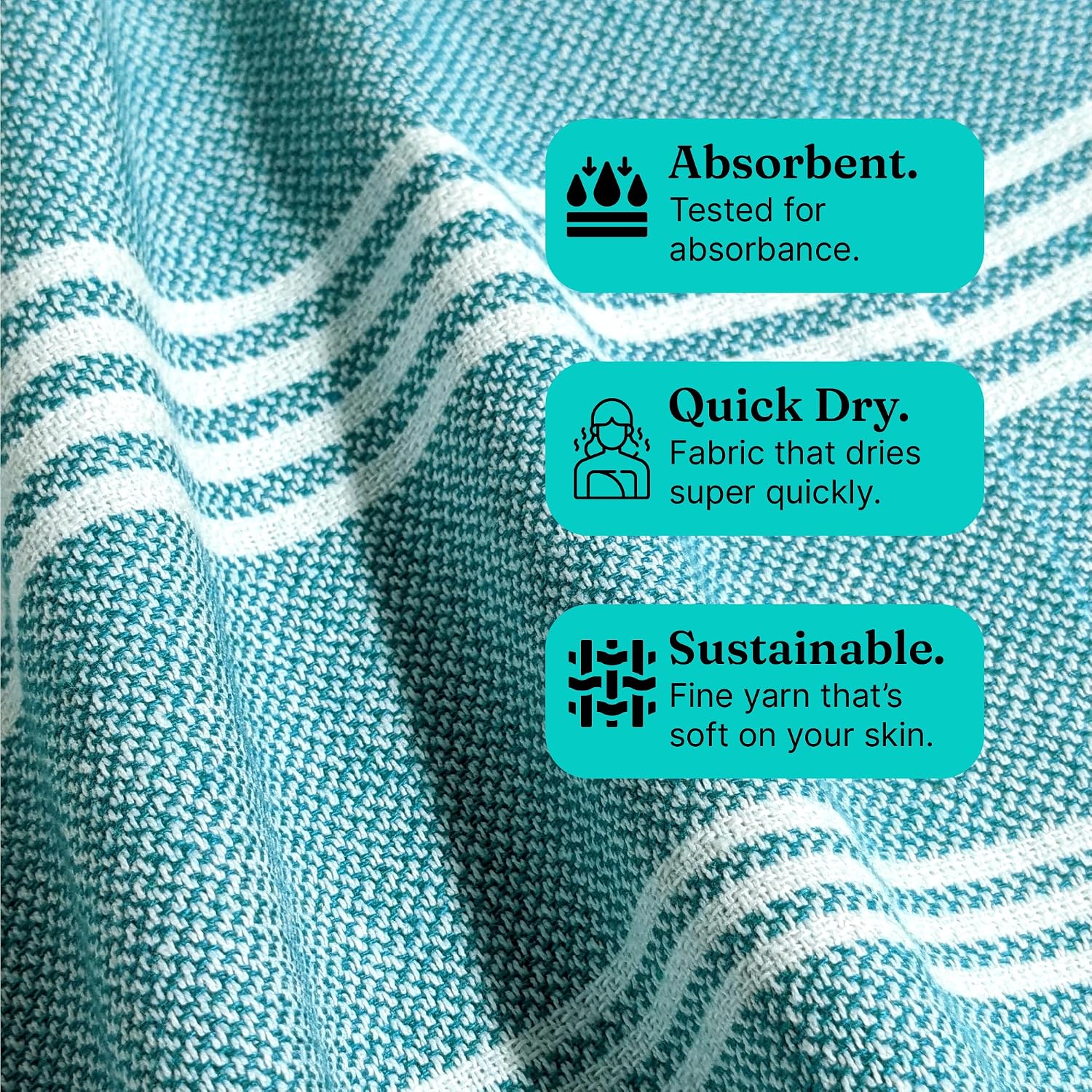 Indihaus Premium Large Cotton Bath Towels 380 Gsm | Soft, Absorbent & Comfortable Large Size Bath Towels (Ocean Teal)