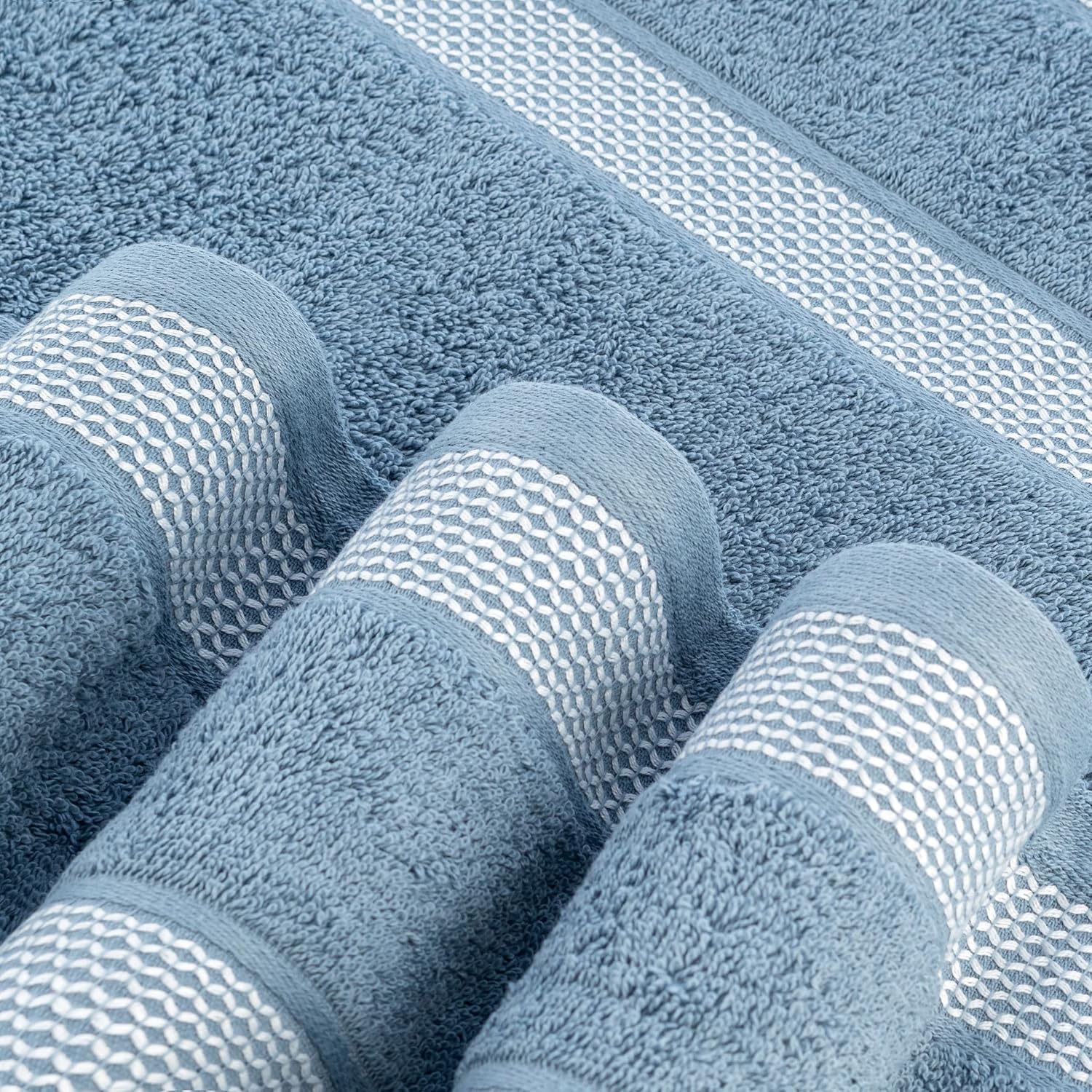 Casa Copenhagen Egyptian Cotton Exotic Hand Towel 400 Gsm (S Dusty Blue)- 2 Pcs