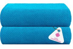 Casa Copenhagen Egyptian Cotton Zero Twist Hand Towel 400 Gsm (Teal Blue) -2 Pcs
