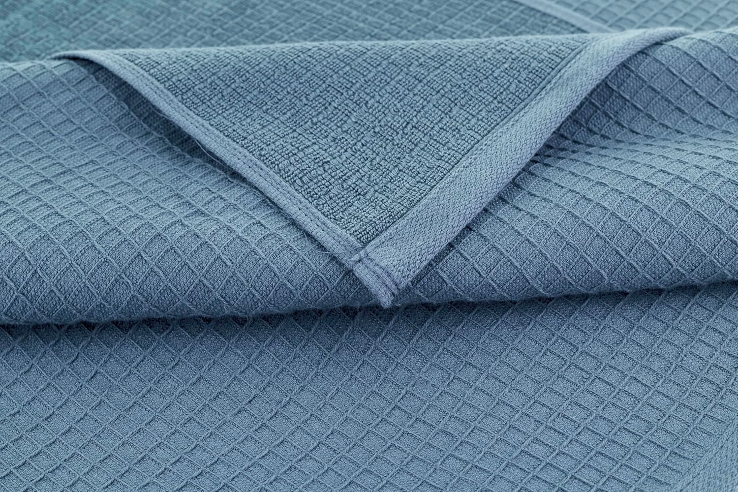 Casa Copenhagen Egyptian Cotton Waffle 1 Pcs Large Bath Towel 500 Gsm (Dusty Blue)