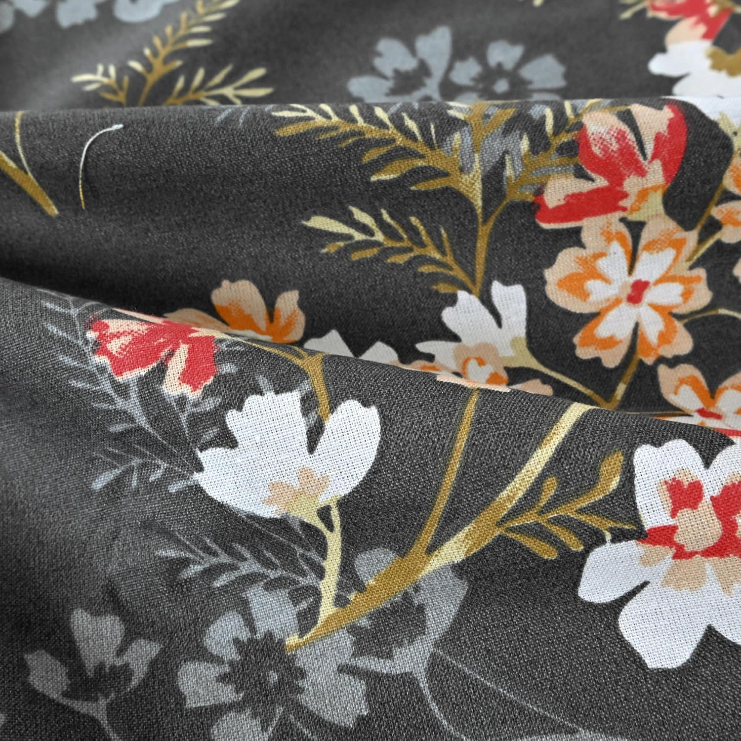 Single Bedsheet With 1 Pillow Cover - 57 X 87 Inches, Dark Grey | Designer Printed Bedsheet Set - Naturally Soft, Breathable & Skin Friendly