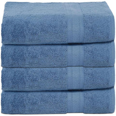 Ambra Linens Highly Absorbent Towels 500 Gsm | 100% Cotton Soft And Plush All Seasons Use, Large, Everyday Use, Durable | 4 Pcs Hand Towel Set (Sky Blue)