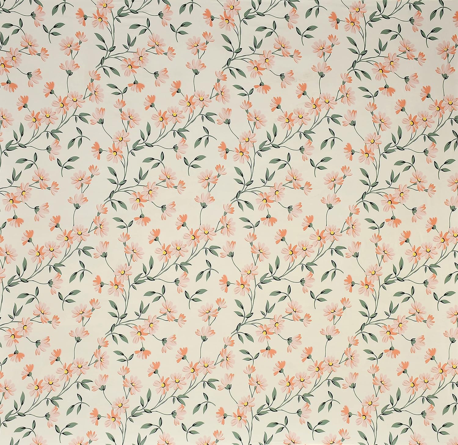 Printed Single Bedsheet With 1 Pillow Cover - 60 X 90 Inches, Beige & Green | Soft, Durable, Ideal For Bedroom Decoration | Suitable For Warmer Seasons
