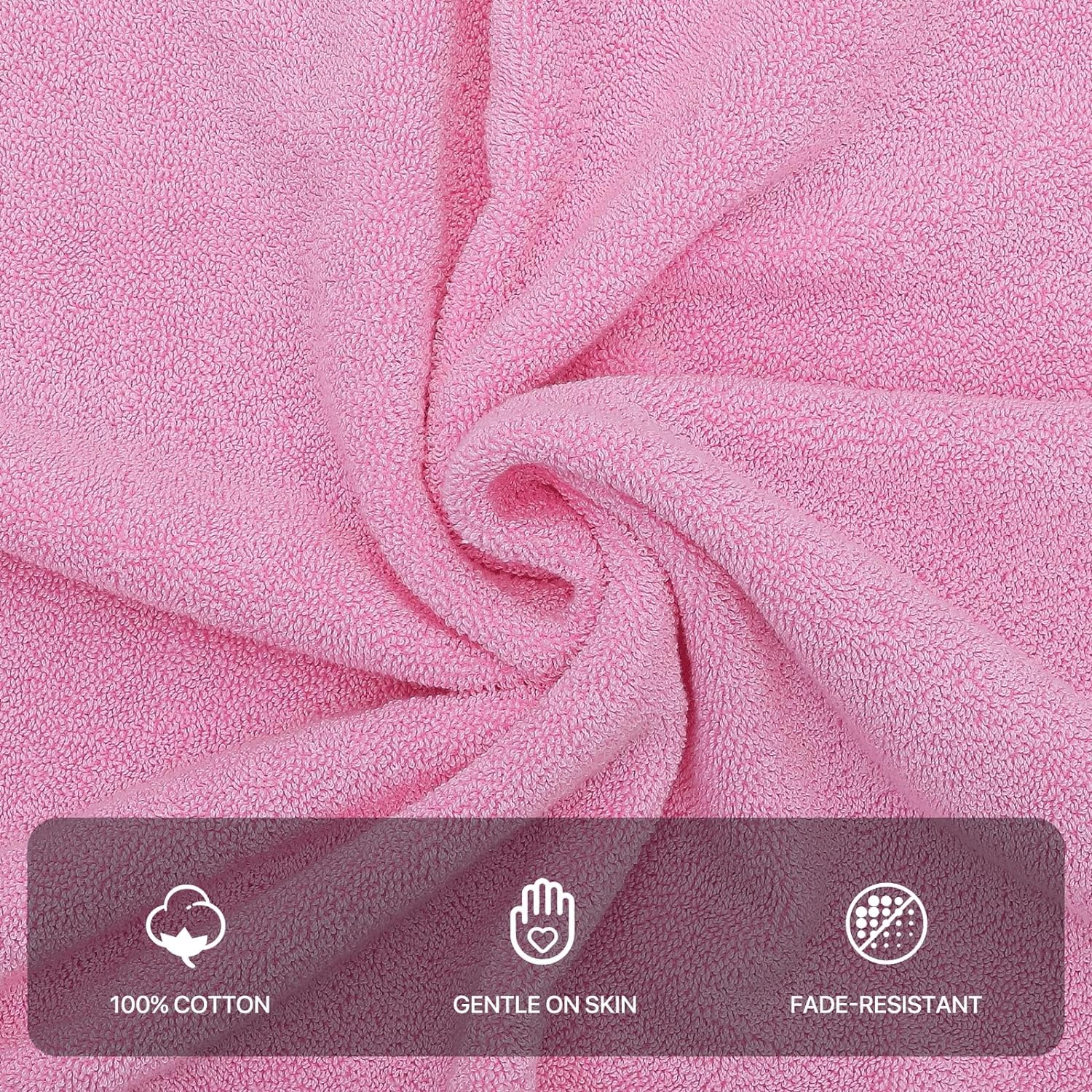 Lukzer Soft 100% Cotton Light Weight Super Absorbant Bath Towel 600 Gsm (Pink)