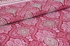 Jaipuri Cotton Bedsheet For King Size With 2 Pillow Covers | 90 X 108 Inches, Wine | Ultra-Soft & Skin-Safe | Breathable Summer Comfort