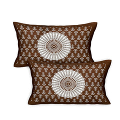 Rajasthani Jaipuri Bedsheets For Double Bed King Size With 2 Pillow Cover - 90 X 100 Inches, White & Brown | Skin Friendly Fabric With Vibrant Colors