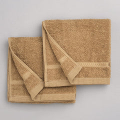 Welspun 100% Cotton Easy Care Hand Towel 400 Gsm | Quick Dry Ultra Soft Hand Towel (Light Brown) - Pack Of 2