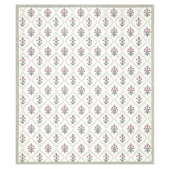 Pure Cotton King Size Bedsheet 2 Matching Pillow Covers | 100x108 Inches, Pink & White | Traditional Jaipuri Printed Bedsheet | Ideal Wedding Gift, Housewarming, Special Occasion Surprise